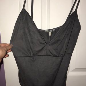 Grey suede body suit